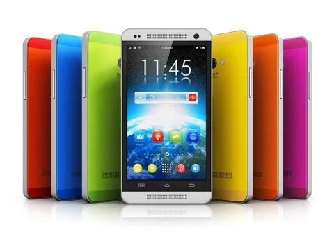 Modern touchscreen smartphones Stock Illustration