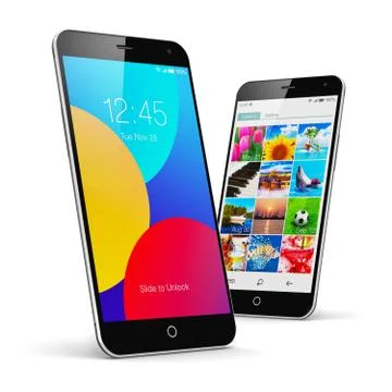 Modern touchscreen smartphones Stock Illustration