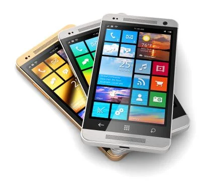 Modern touchscreen smartphones Stock Illustration
