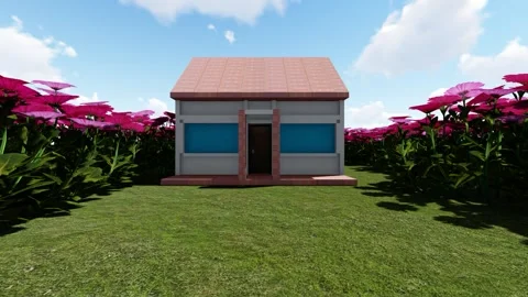 Modern Tourist Villa in the Forest Stock Footage 346537788