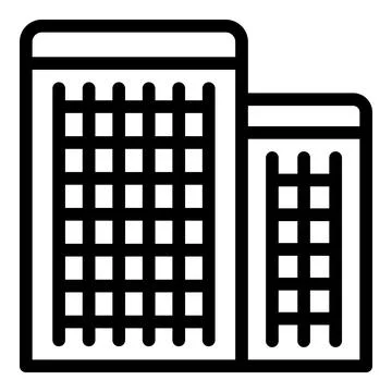 Modern towers icon outline vector. Tel aviv building Ilustración de archivo
