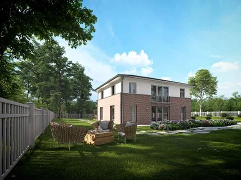 Modern townhouse. 3d rendering イラスト素材