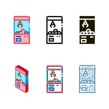 Modern toy win machine icon vector outline 库存插图