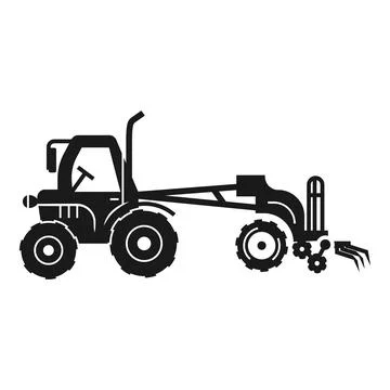 Modern tractor machinery icon, simple style Stock Illustration