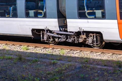 Modern Train Bogie and Wheel Assembly Stock Photos
