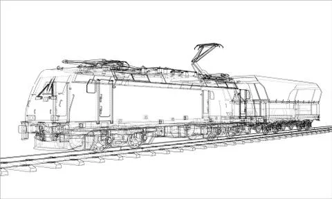 Modern train concept Stock Illustration
