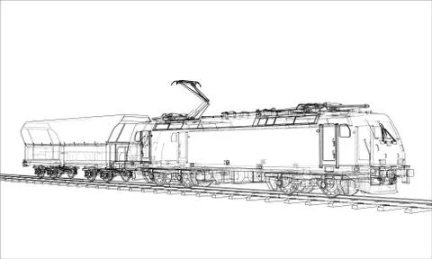Modern train concept Stock Illustration