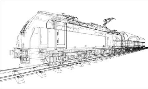 Modern train concept Stock Illustration