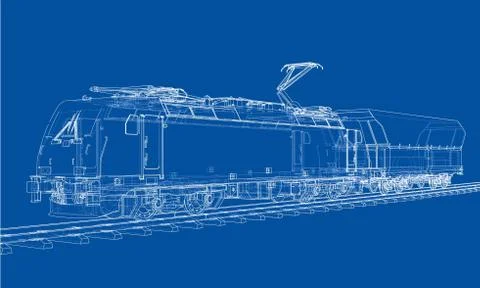 Modern train concept Stock Illustration
