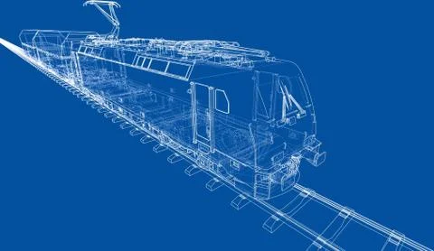 Modern train concept Stock Illustration