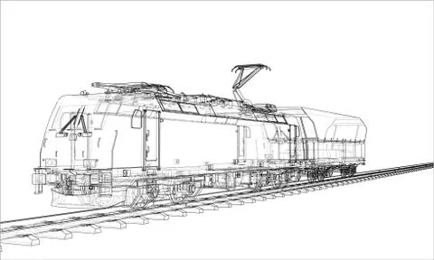 Modern train concept Stock Illustration
