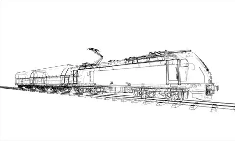 Modern train concept Stock Illustration