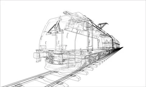 Modern train concept Stock Illustration