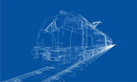 Modern train concept Stock Illustration