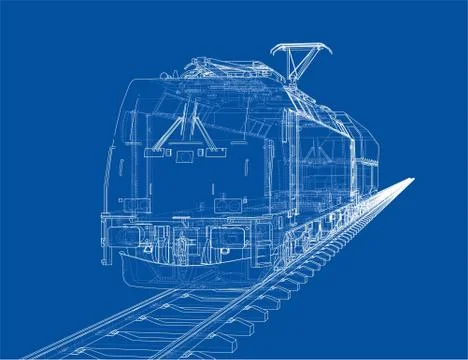 Modern train concept. Vector Stock Illustration