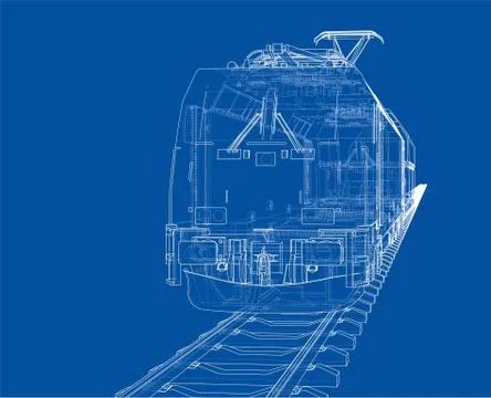 Modern train concept. Vector Illustrazione stock