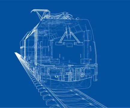 Modern train concept. Vector Stock Illustration