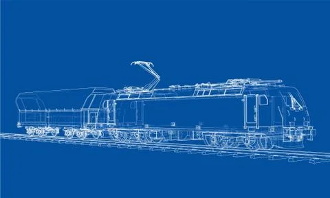 Modern train concept. Vector Stock Illustration