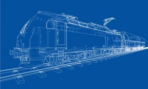 Modern train concept. Vector Stock Illustration