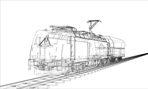 Modern train concept. Vector Stock Illustration