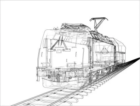 Modern train concept. Vector Stock Illustration