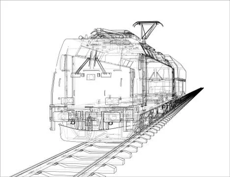 Modern train concept. Vector Stock Illustration