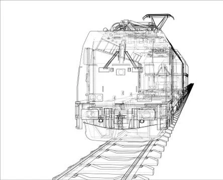 Modern train concept. Vector Stock Illustration