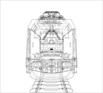 Modern train concept. Vector Stock Illustration
