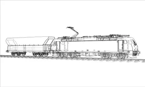 Modern train concept. Vector 库存插图