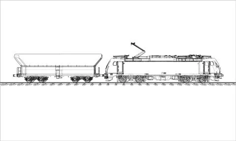 Modern train concept. Vector Stock Illustration
