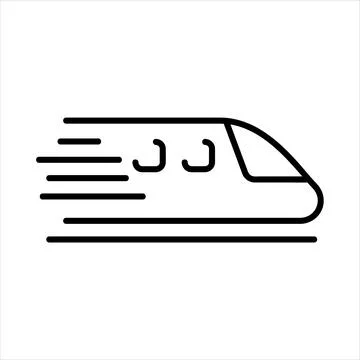Modern train flat icon. Pictogram for web. Line stroke. Isolated on white bac Stock Illustration