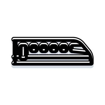 Modern train icon commuting rapidly urban transit Stock Illustration