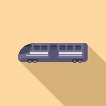 Modern train icon flat vector. High speed Illustrazione stock
