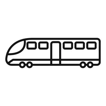 Modern train icon outline vector. High speed Stock Illustration