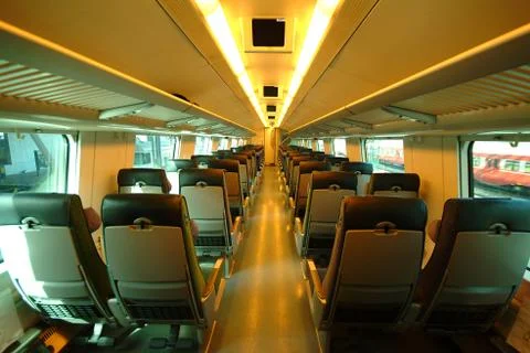 Modern train interior Stock Photos