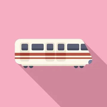Modern train pass icon flat vector. Crossing railroad Stock Illustration