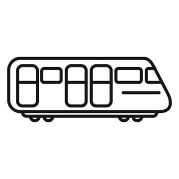 Modern train pass icon outline vector. Crossing railroad Stock Illustration