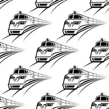 Modern train seamless pattern Stock Illustration