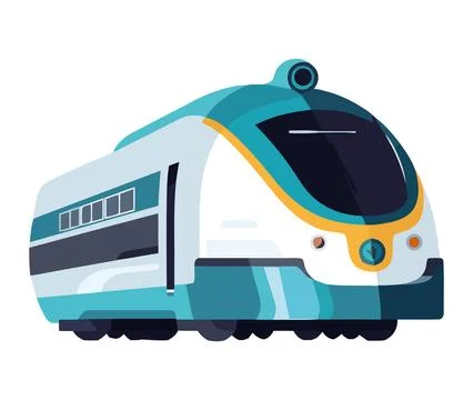 Modern train speeding on flat vector イラスト素材