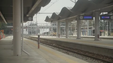Modern train station outdoor Stock Footage 262334129