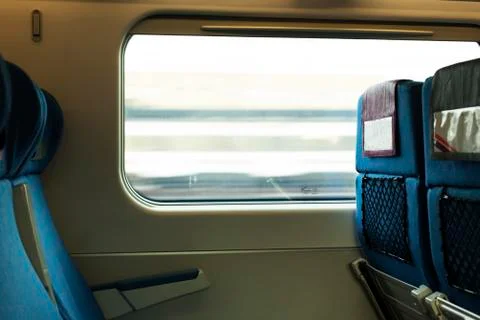 Modern train at the station. Foto stock
