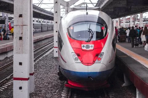Modern Train at the Station Stock Photos