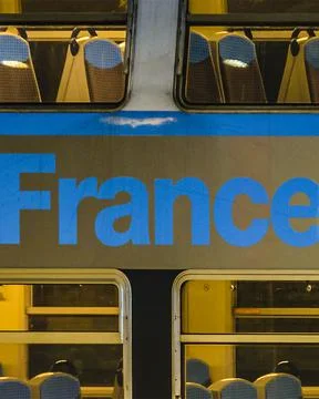 Modern train at subway, paris Foto stock