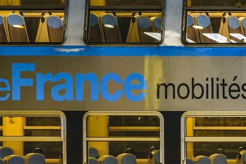 Modern train at subway, paris Stock Photos