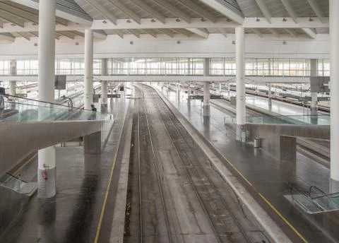 Modern train terminal Stock Photos