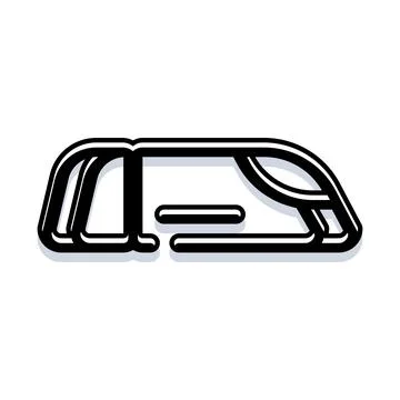 Modern train transportation system line vector icon 스톡 일러스트