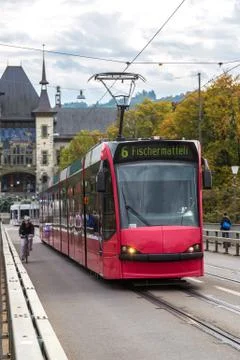 Modern tram in Bern Stock Photos