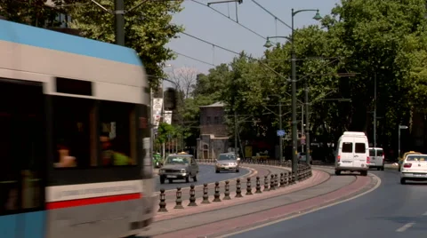 Modern Tram Istanbul Stock Footage 48237620