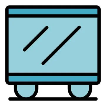 Modern tram or train moving on rails, public transport icon Stock Illustration