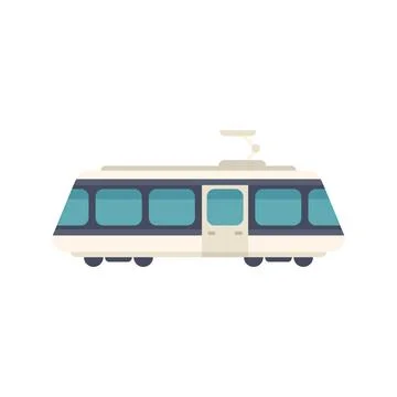 Modern tram or train public transportation side view Stock Illustration